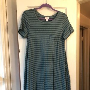 Lularoe Carly teal stripes!